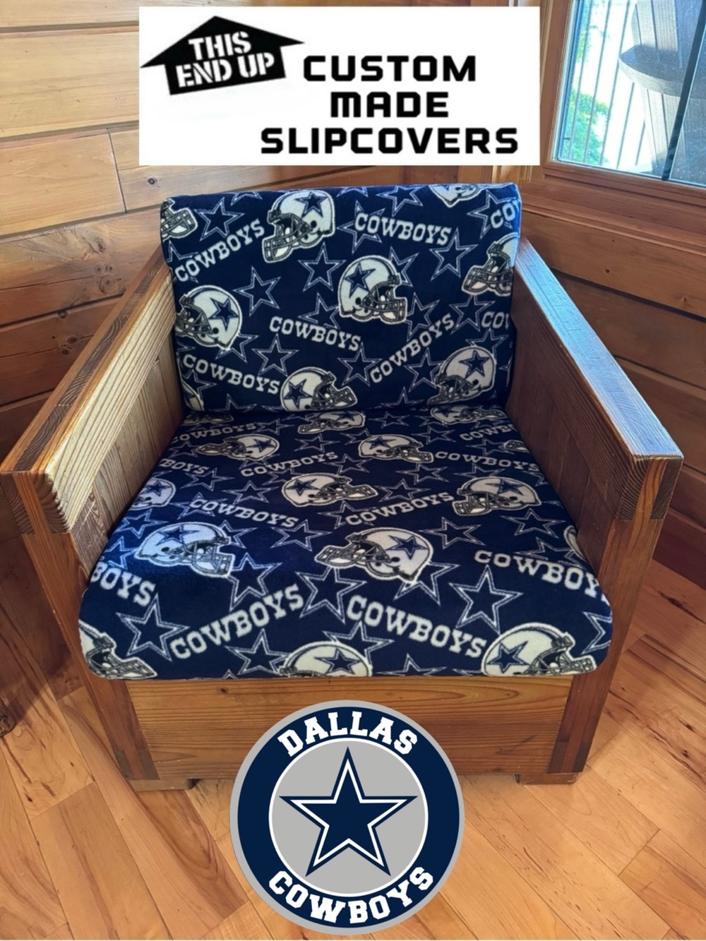 DALLAS COWBOYS Fans: THIS END UP CLASSIC Machine Washable Slipcover 2-pc Set NEW - Picture 1 of 16